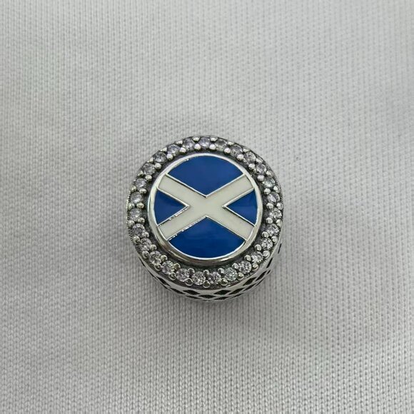 Pandora Scotland Flag Charm For Bracelet, S925 Silver Jewelry - Picture 1 of 4